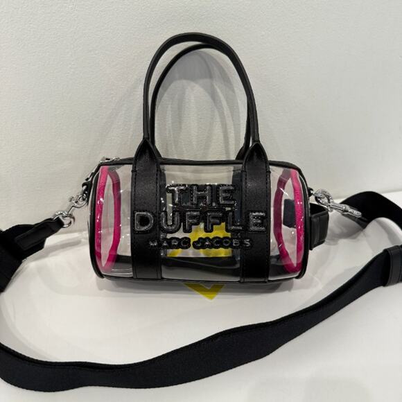 Marc Jacobs Transparent Clear Black and Pink Crossbody Bag Tote - Picture 1 of 11